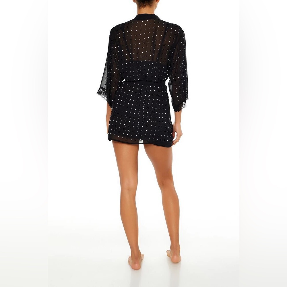 F21 - Rhinestone Kimono Robe - Size Medium- NWT - Picture 5 of 7